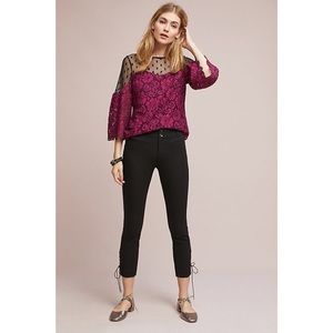 NWT Tracy Reese Lace Flutter-Sleeve Blouse, size L